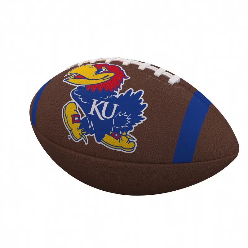 Kansas Team Stripe Official-Size Composite Football