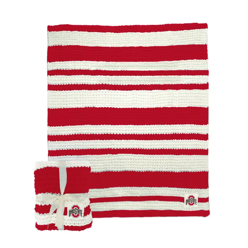 Ohio State Cable Knit Throw 50x60