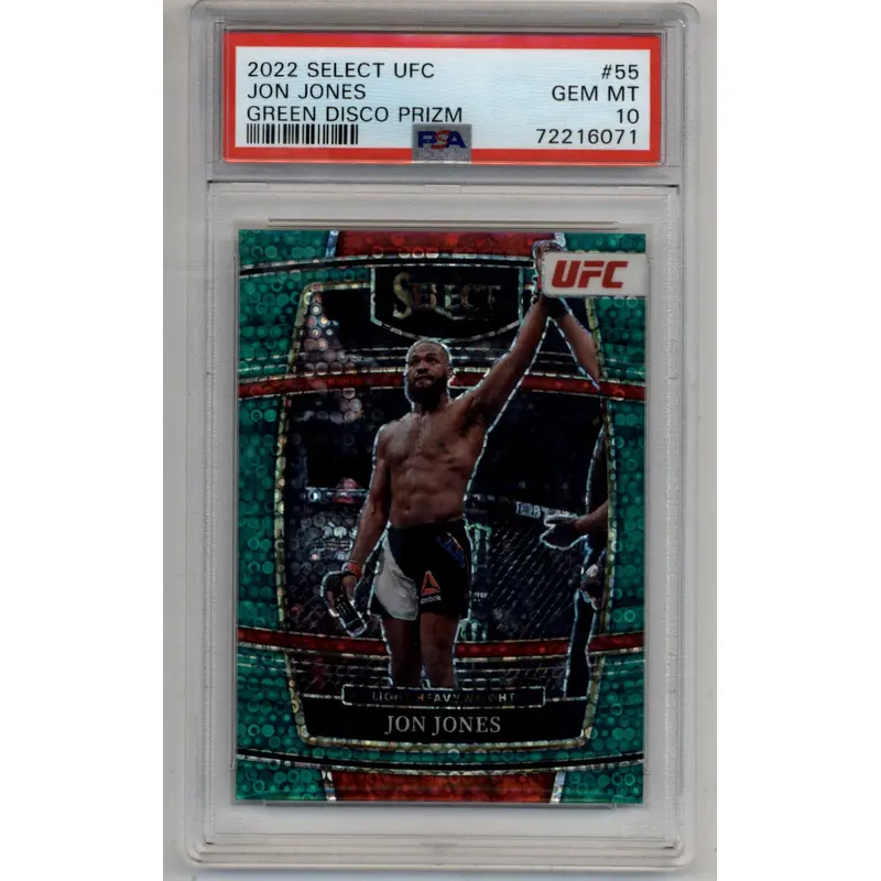 Jon Jones 2022 Select UFC #55 Green Disco 1/5 PSA 10 Gem Mint