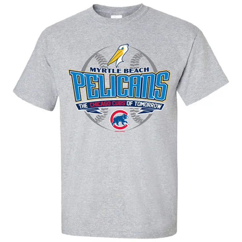 Myrtle Beach Pelicans Bimm Ridder Chicago Cubs Sport Gray Nader Affiliate Tee