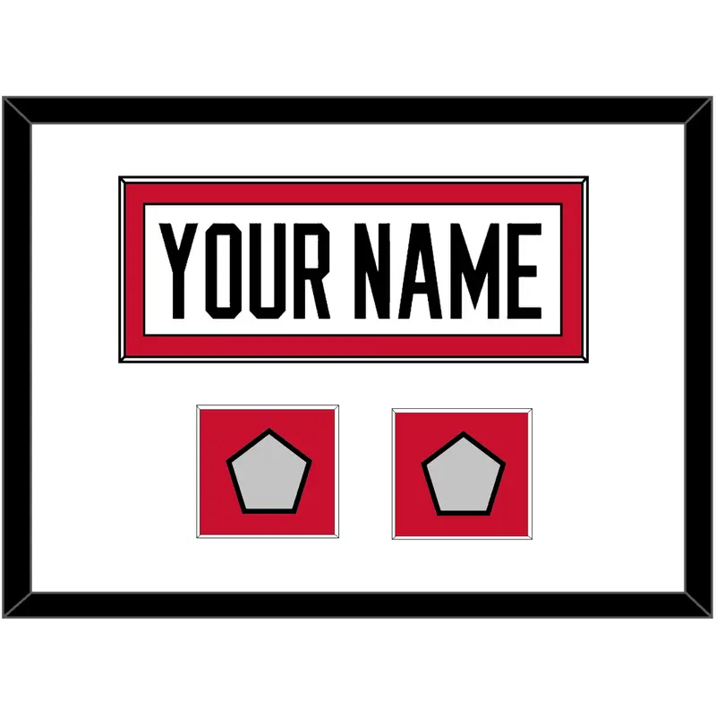 Chicago Nameplate & 2 Stanley Cup Champions Patches - Road White (2007-2017) - Single Mat 1