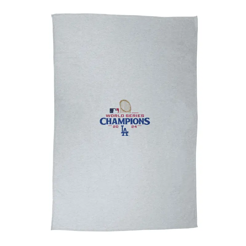 LA Dodgers 2024 World Series Champs Athletic Gray Sublimated Sweatshirt Blanket