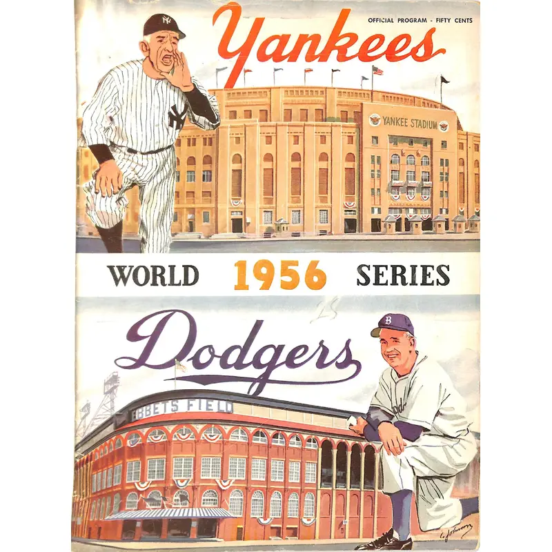 1956 World Series Official Program Unsigned