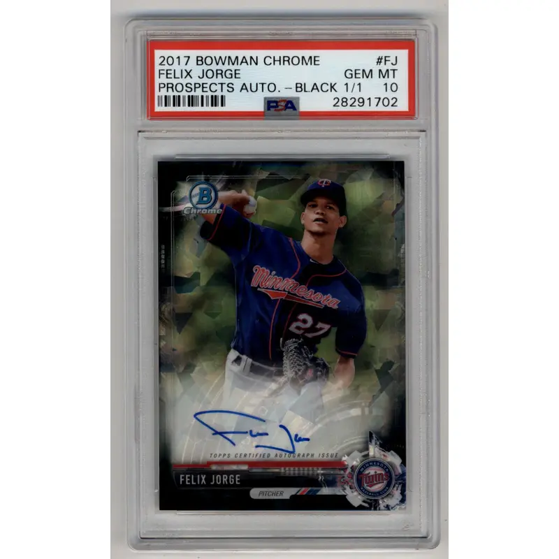 Felix Jorge 2017 Bowman Chrome Prospects Auto Black 1/1 PSA 10 Gem Mint