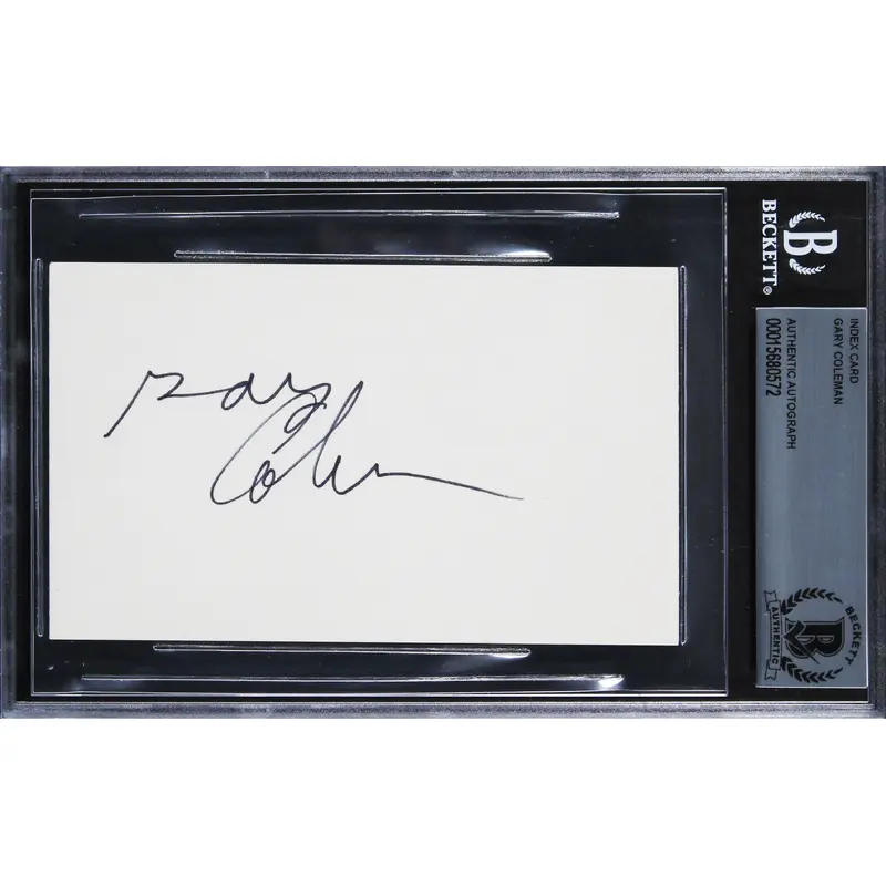 Gary Coleman Diff'rent Strokes Authentic Signed 3x5 Index Card BAS Slabbed 2