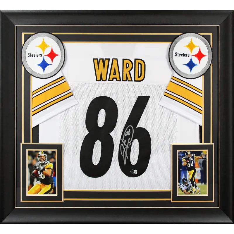 Hines Ward Authentic Signed White Pro Style Framed Jersey BAS Witnessed