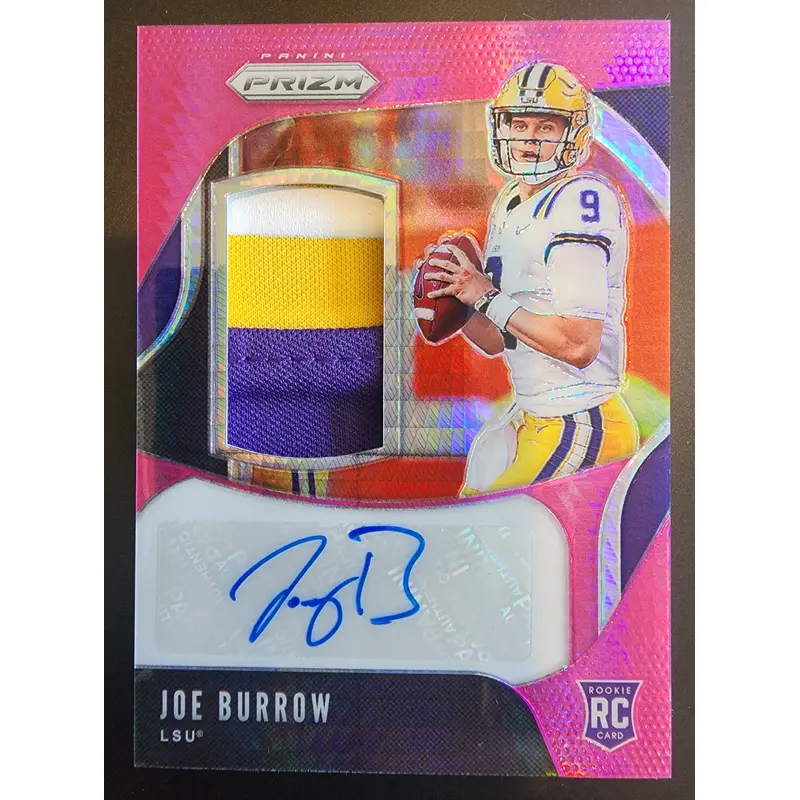 Joe Burrow 2020 Panini Prizm Draft Pink Patch Auto RC #2/10
