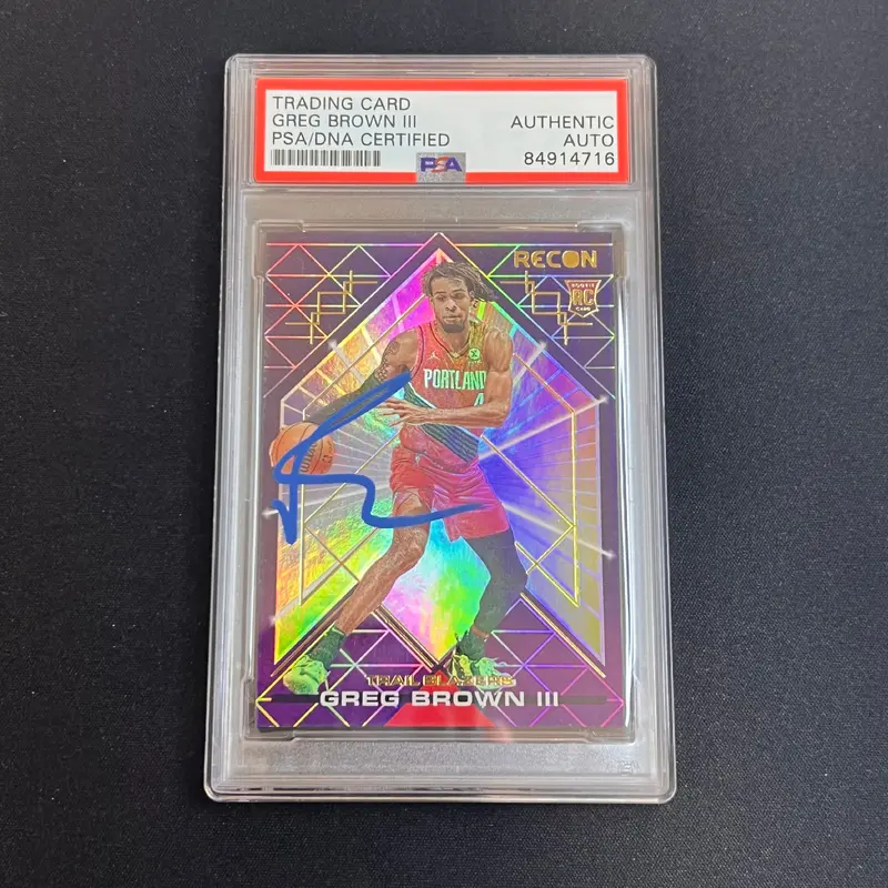 2021-22 Panini Recon #227 Greg Brown III Signed Card AUTO PSA Slabbed Trail Blazers
