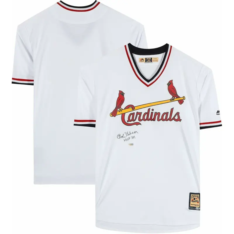 Bob Gibson HOF 1981 Signed Majestic St. Louis Cardinals Jersey With Fanatics COA