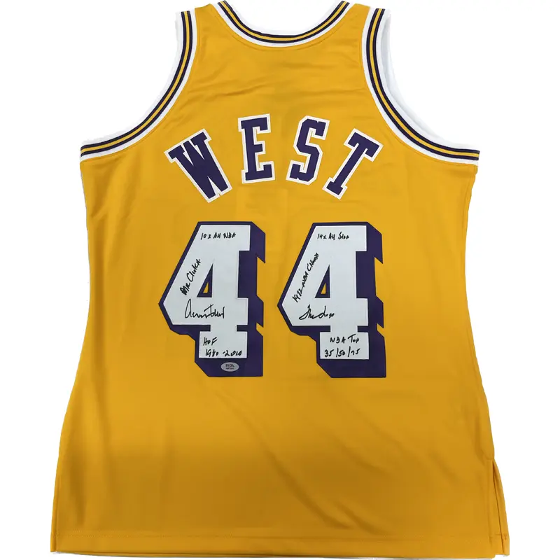 Jerry West Signed Lakers Jersey PSA/DNA Auto Grade 10 Lakers Autographed
