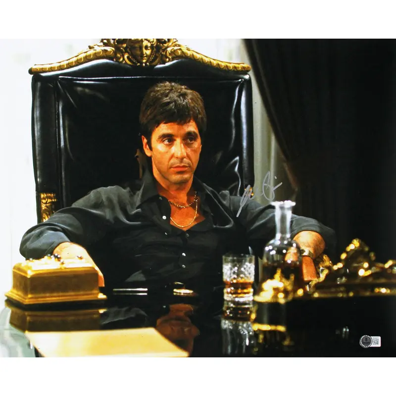 Al Pacino Scarface Authentic Signed 16x20 Horizontal Sitting Photo BAS #BQ98472