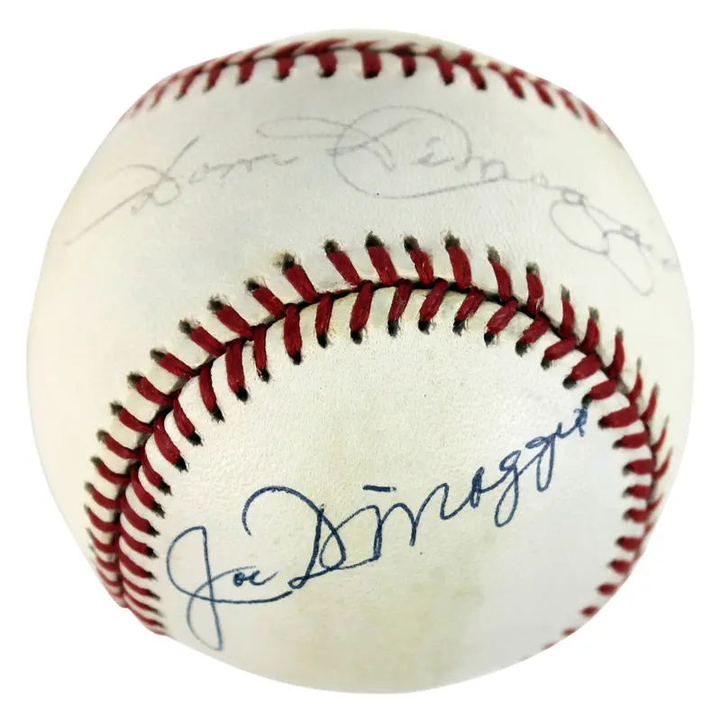 Dom DiMaggio & Joe DiMaggio Authentic Signed Gene Budig Oal Baseball JSA #X19991