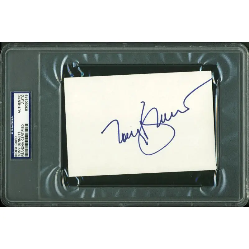 Tony Bennett Authentic Signed 4X6 Index Card Autographed PSA/DNA Slabbed