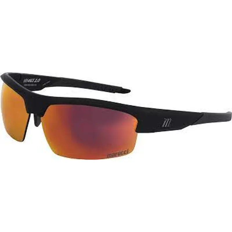 New Marucci MV463Y 2.0 Matte Black Violet w/ Red Mirror Sunglasses