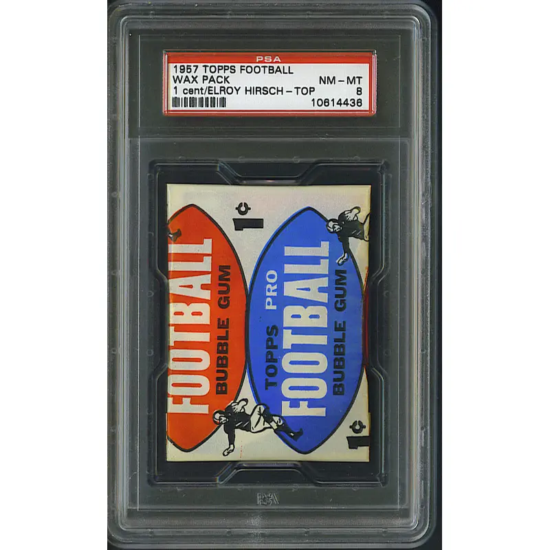 1957 Topps Football Unopened 1 Cent Wax Pack PSA 8 w/ Hirsch
