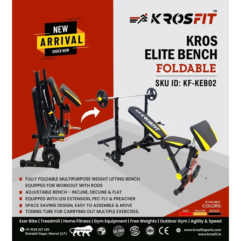 Krosfit Elite Bench Foldable | GYM | KIBI Sports