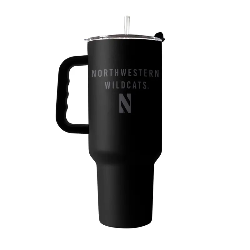 Northwestern 40oz Black Tonal Powder Coat Tumbler