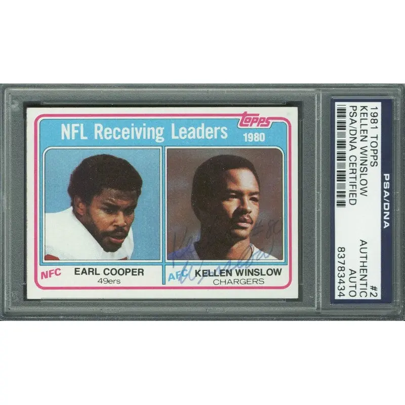 Chargers Kellen Winslow Signed Card 1981 Topps #2 PSA/DNA Slabbed #83783434