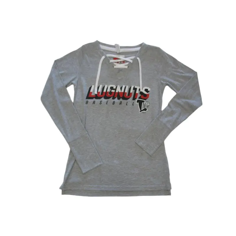 Lansing Lugnuts Ladies Long-sleeve V-Neck T-shirt