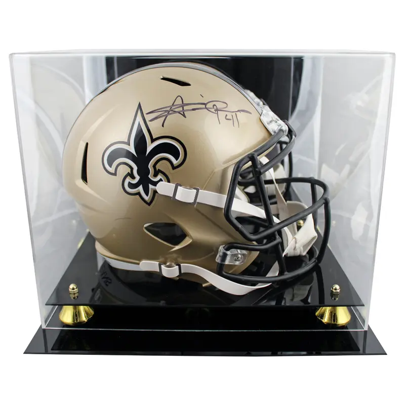 Saints Alvin Kamara Signed Full Size Speed Rep Helmet W/ Case BAS Witnessed