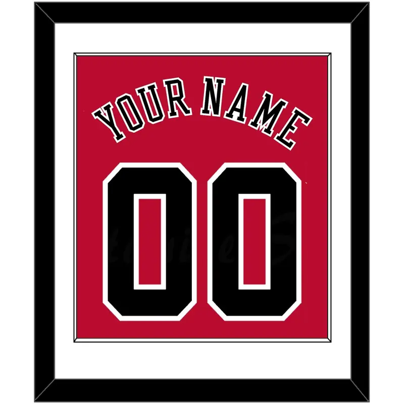 Chicago Name & Number - Road Red (1986-2017) - Single Mat 1