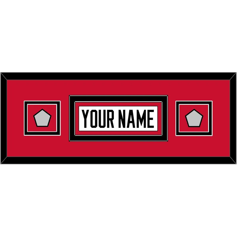 Chicago Nameplate & 2 Stanley Cup Finals Patches - Road White (2007-2017) - Double Mat 6