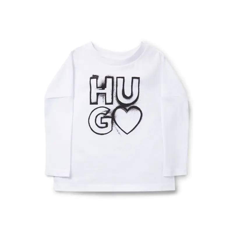 HUGO BOSS KIDS WHITE HUGO BOSS LS TSHIRT G15121 10P