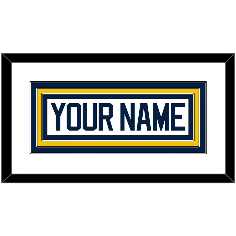 Michigan Hockey Nameplate - Home White - Triple Mat 1