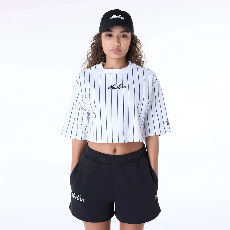 Womens New Era Pinstripe White T-Shirt