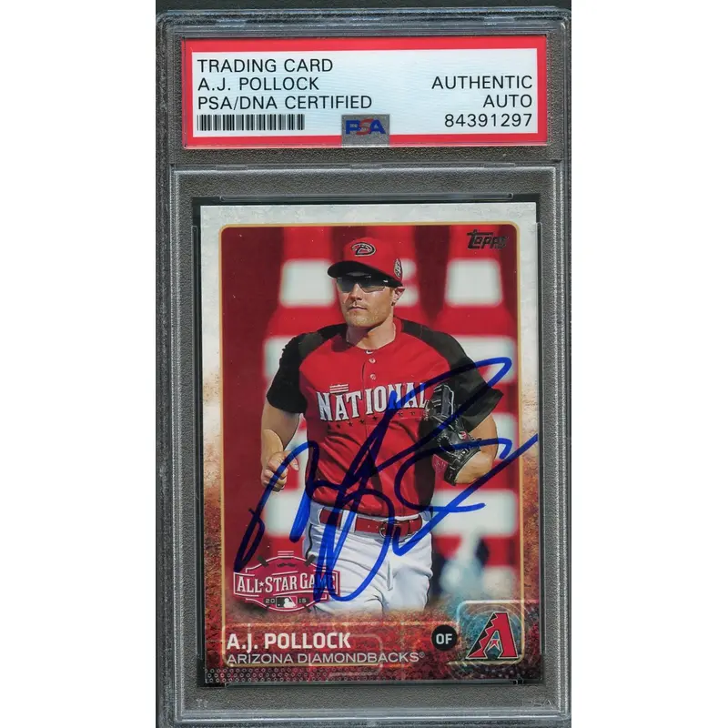 2015 Topps Update #US186A AJ Pollock Signed Card PSA/DNA Slabbed AUTO Diamondbacks
