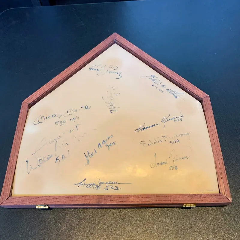 500 Home Run Club Signed Inscribed Home Plate Mickey Mantle Willie Mays JSA COA