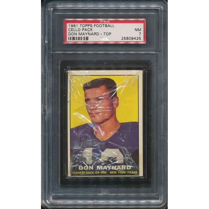 1961 Topps Football Unopened Cello Pack PSA 7 Maynard Top