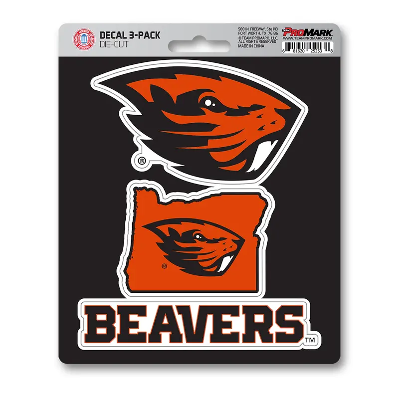 Oregon State University Decal 3-pk