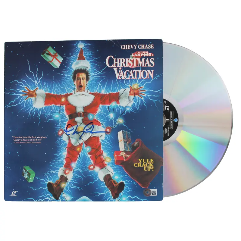 Chevy Chase Signed Christmas Vacation Laserdisc Cover W/Disk BAS Wit #WR44156