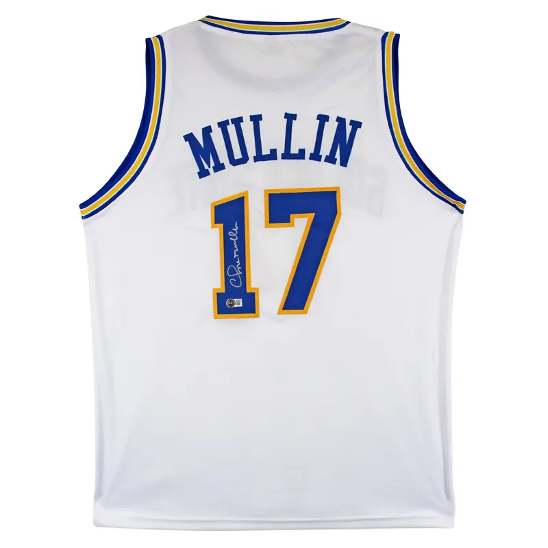Chris Mullin Authentic Signed White Pro Style Jersey Autographed BAS Witnessed