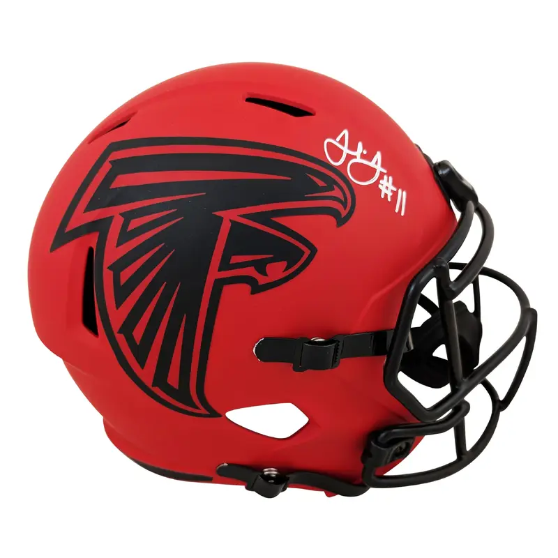Falcons Julio Jones Signed Rave Full Size Speed Rep Helmet BAS Witnessed