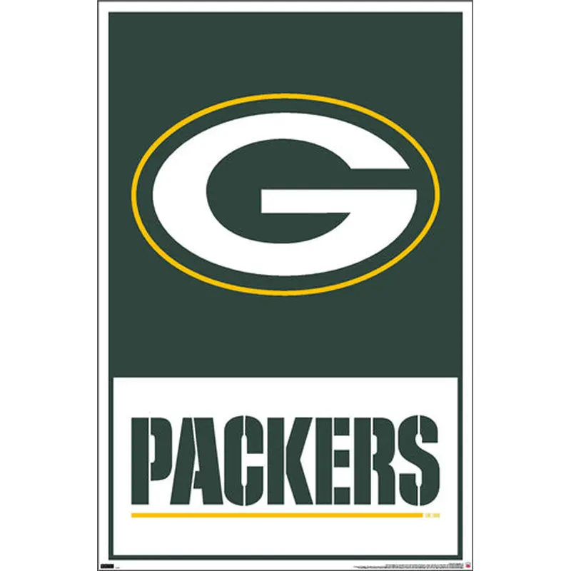 Green Bay Packers Official NFL Football Team Logo and Script Poster - Costacos Sports