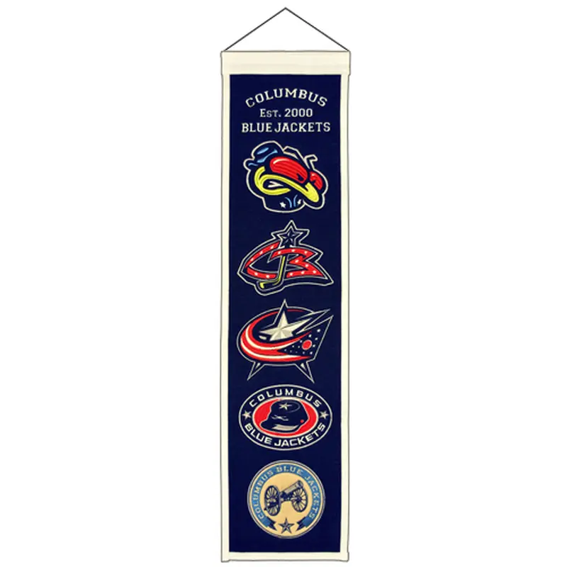 Columbus Blue Jackets Logo Evolution Heritage Banner