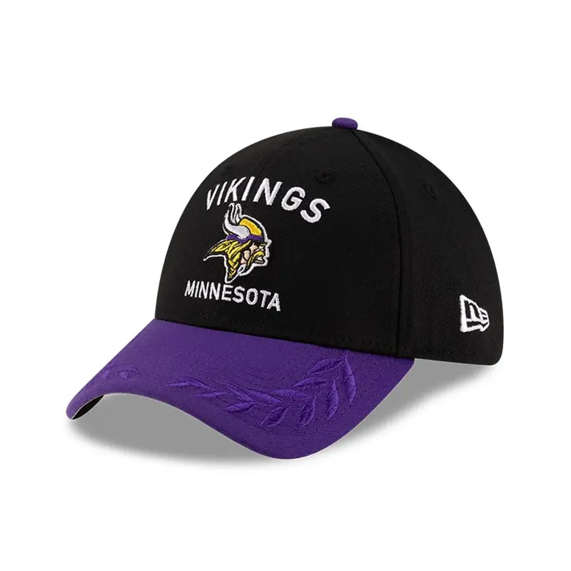 Minnesota Vikings NFL Draft 2025 Black 39THIRTY Stretch Fit Cap