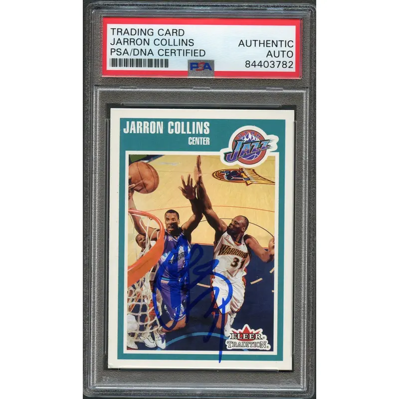 2002-03 Fleer Tradition #165 Jarron Collins Signed Card AUTO PSA Slabbed Jazz