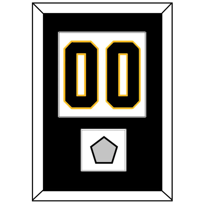Pittsburgh Number (Back) & Stanley Cup Finals Patch - Road White - Single Mat 1