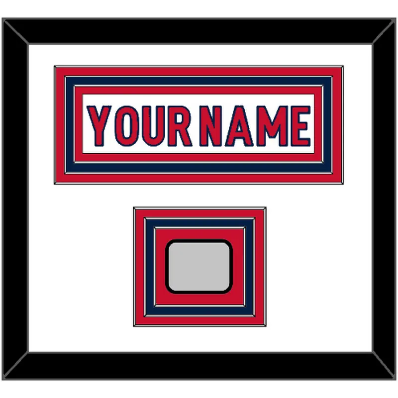 Washington Nameplate & 2018 Stanley Cup Champions Patch - Road White - Triple Mat 1