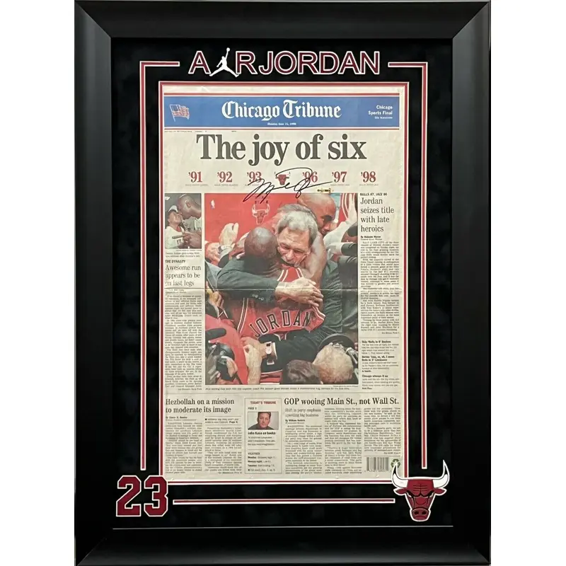 Michael Jordan Signed 1998 Chicago Tribune The Joy Of Six UDA Upper Deck COA