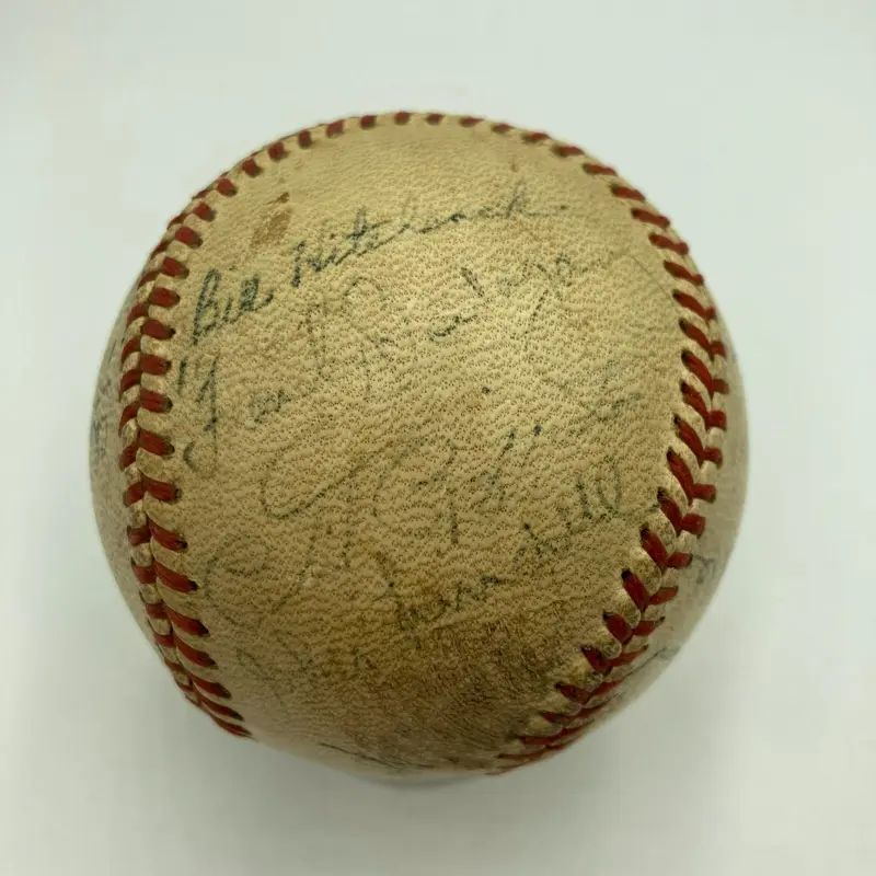 Phil Rizzuto 1940 Kansas City Blues Rookie Minor League Team Signed Baseball JSA