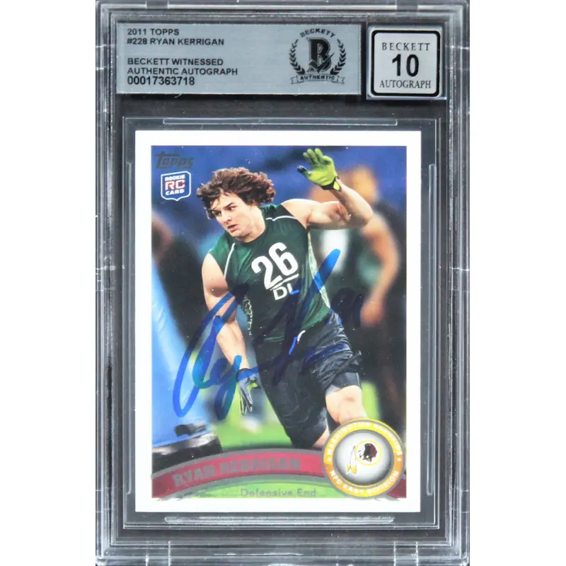 Redskins Ryan Kerrigan Authentic Signed 2011 Topps #228 Card Auto 10! BAS Slab