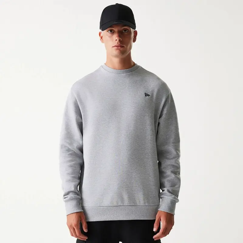 New Era Essential Grey Oversized Crewneck Sweater