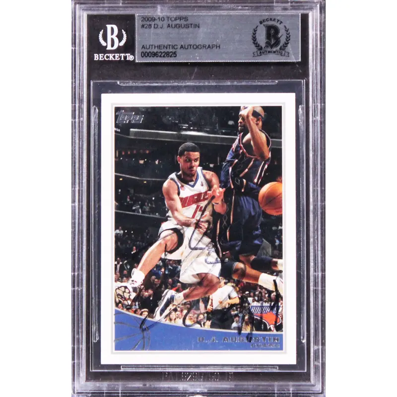 Bobcats D.J. Augustin Authentic Signed 2009 Topps #28 Card Autographed BAS Slab