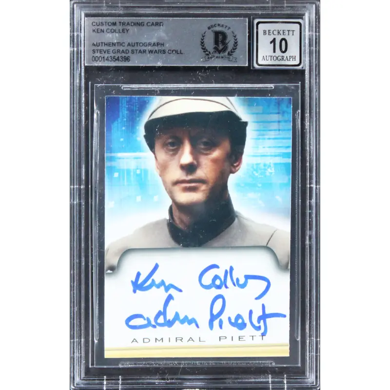Ken Colley Star Wars "Adm Piett" Signed Custom Trading Card Auto 10! BAS Slabbed