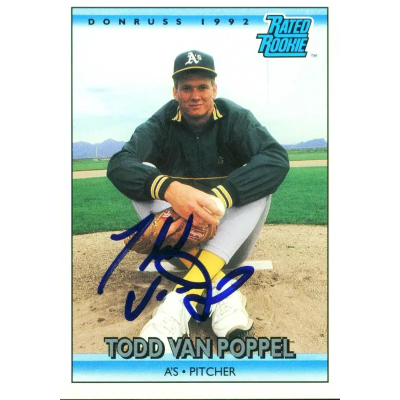 Athletics Todd Van Poppel Authentic Signed Card 1992 Donruss RC #9 w/ COA