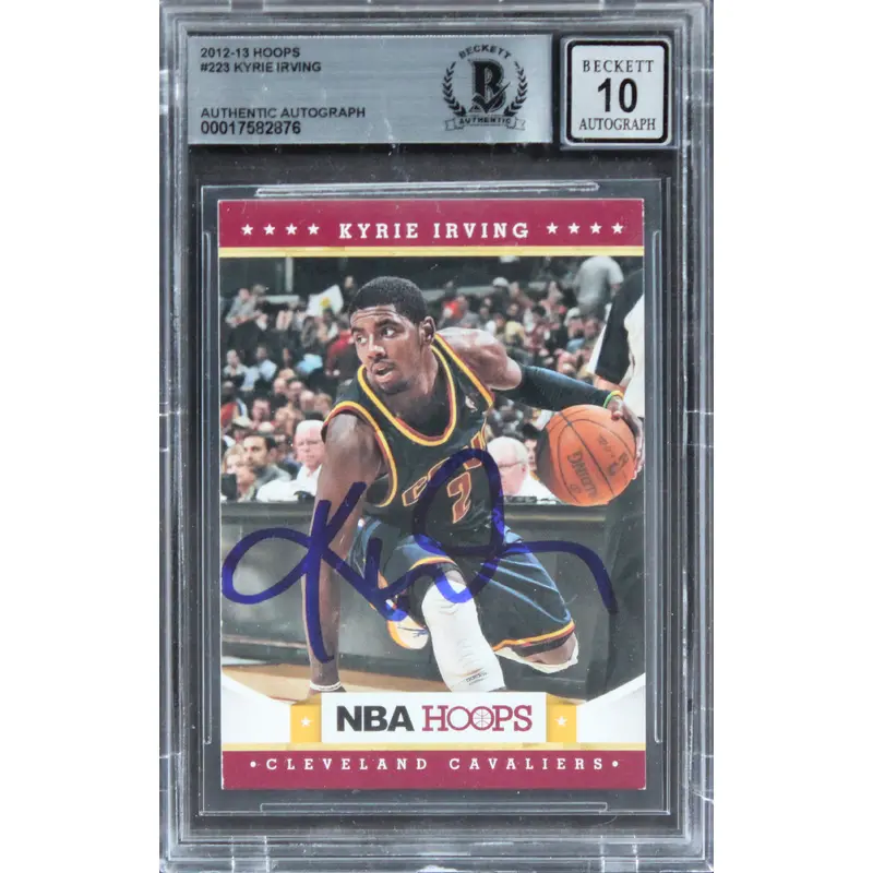 Cavaliers Kyrie Irving Signed 2012 Hoops #223 Rookie Card Auto 10! BAS Slabbed